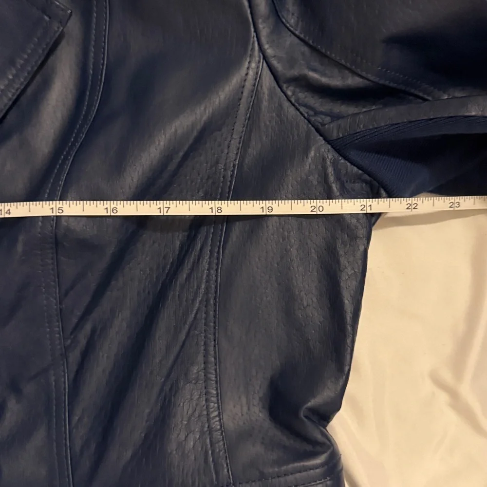 Like New Vintage IMAN Blue Leather Trench